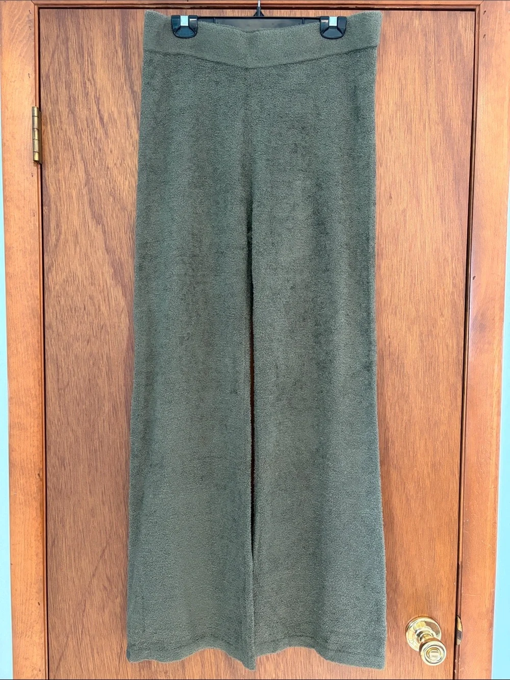Barefoot Dreams Cozy Chic Wide Leg Pants Olive Womens Size Large
